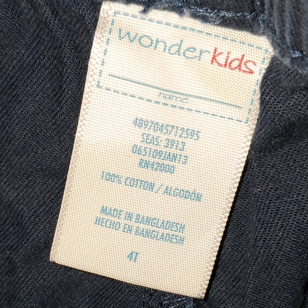 Wonderkids Navy Blue Kids Shorts with White Dinosaur Skull Print - Picture 3 of 3